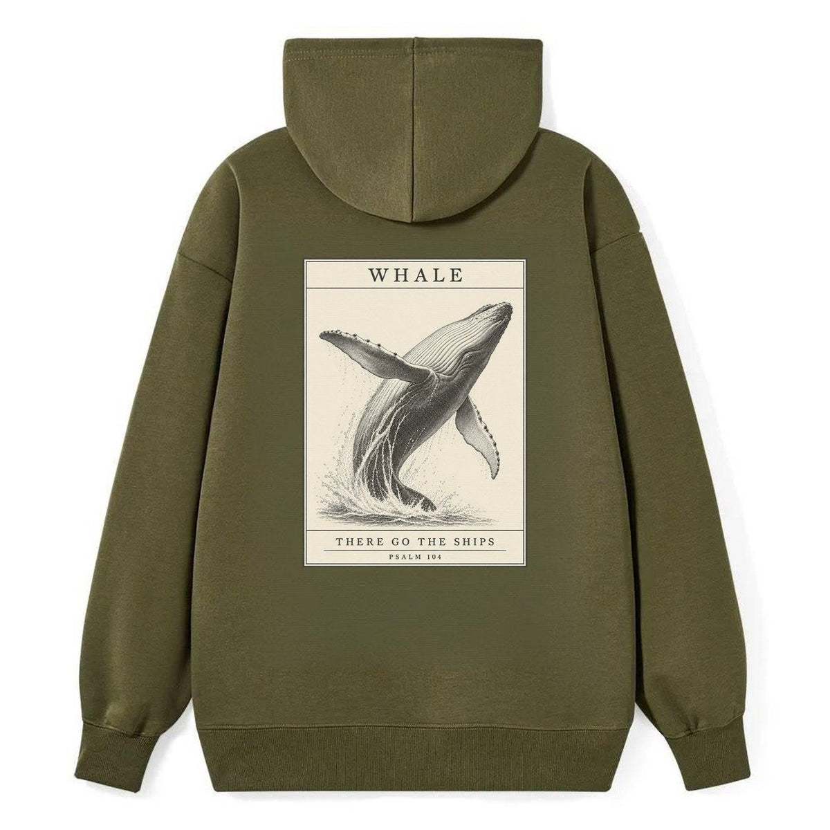 Whale Specimen Plate Creature Canticle Classic Pullover Hoodie – Armygreen