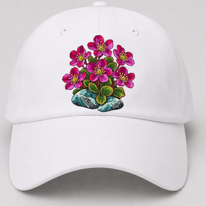 Nunavut Purple Saxifrage Canada Cultural Icons Baseball Cap – White