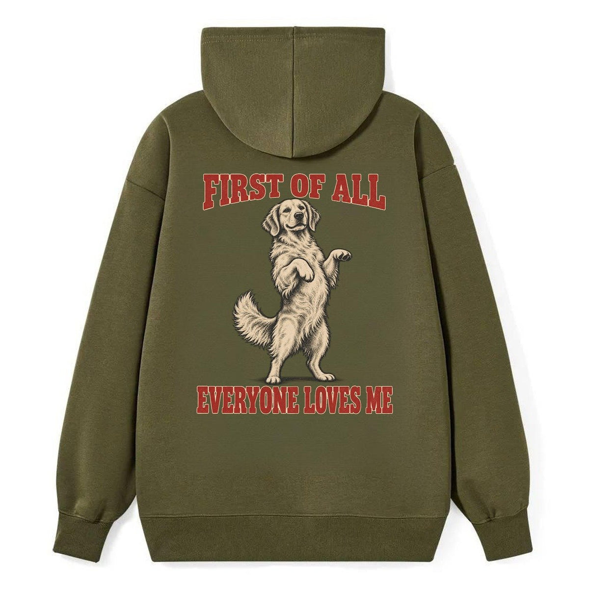 Golden Retriever Dog Declarations Classic Pullover Hoodie – Armygreen