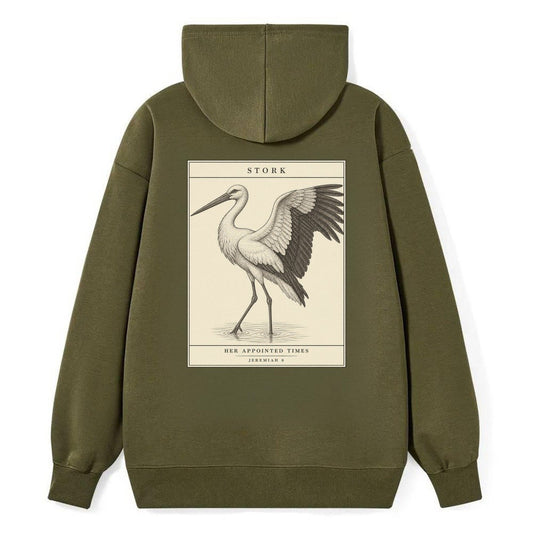 Stork Specimen Plate Creature Canticle Classic Pullover Hoodie – Armygreen