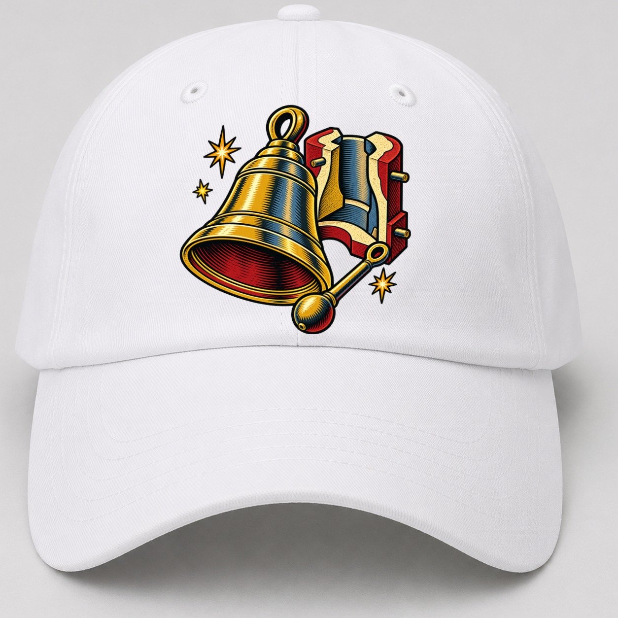 Bellfounder Handbell Mould And Clapper Uk Culture Heritage Baseball Cap – White