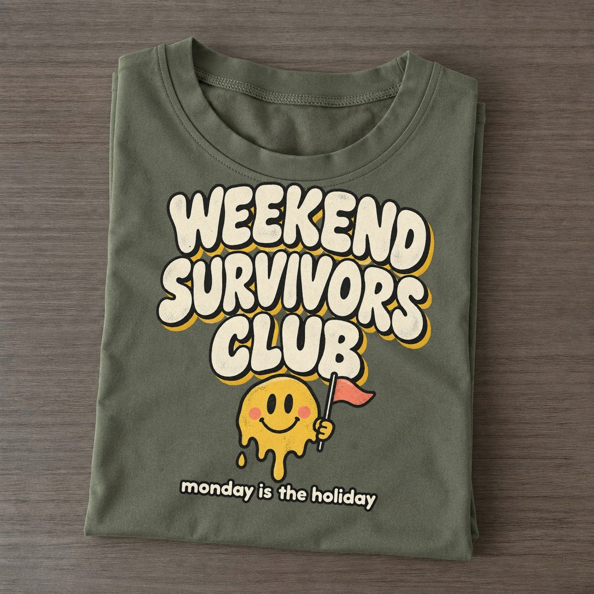 Weekend Warriors Running On Fumes Club Classic T-shirt – Army Green