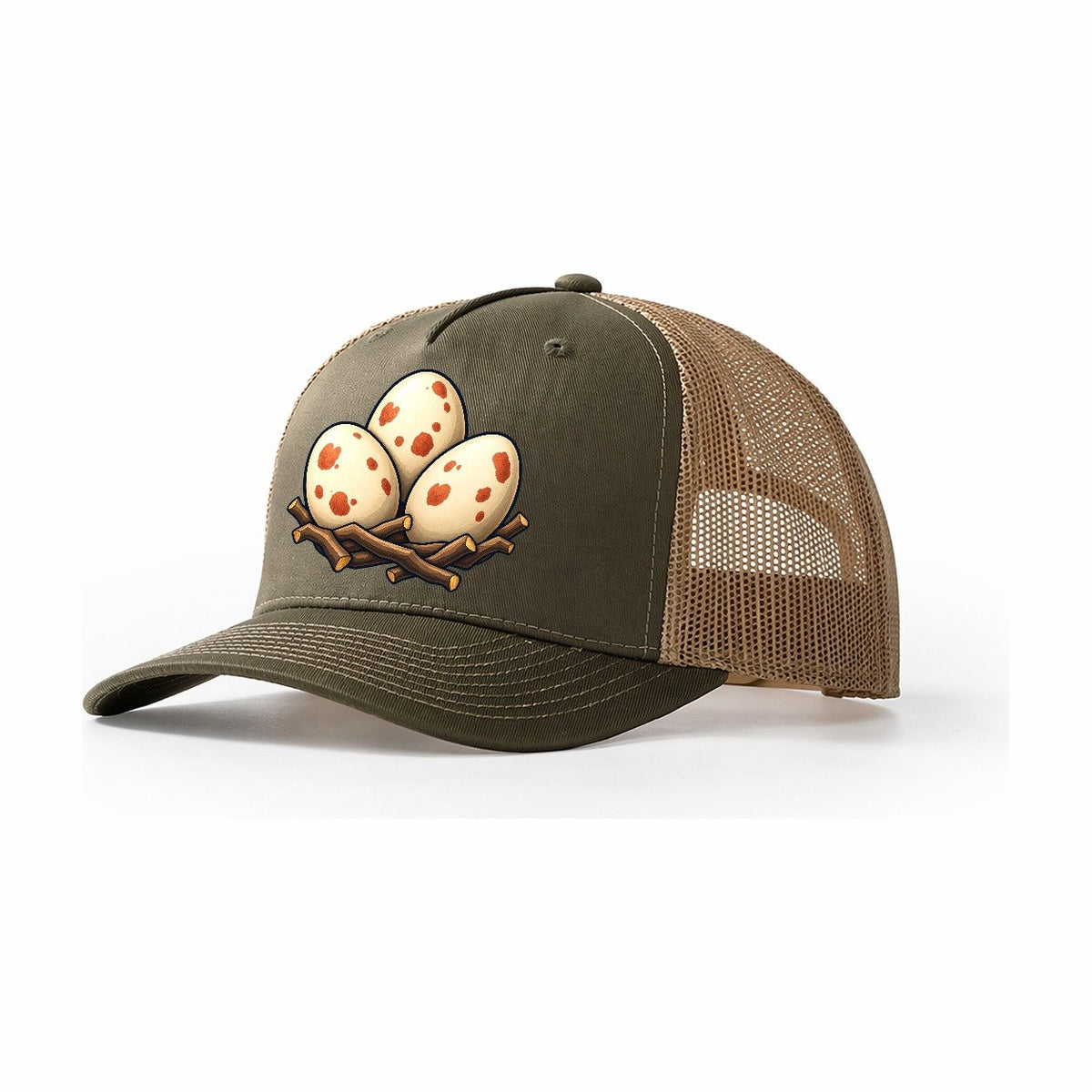 Nest Of Three Eggs Birdwatching Trucker Hat – Olive Khaki