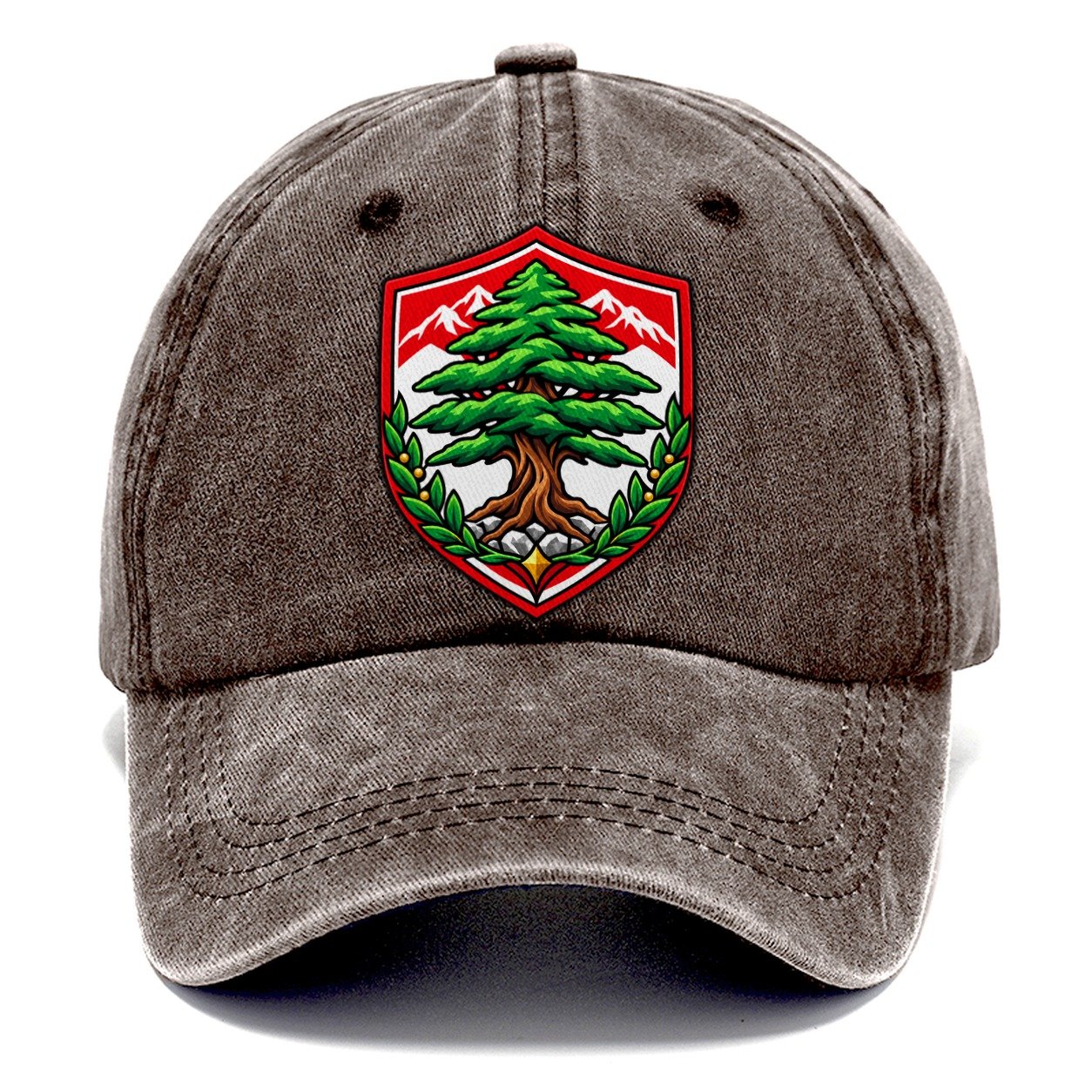 Lebanon Minimal Emblem Country Logos Classic Cap – Brown