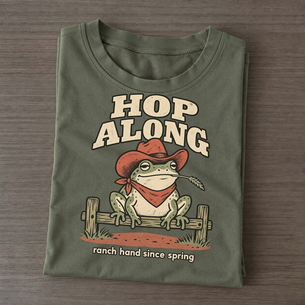 Hop Along Cowboy Critters Classic T-shirt – Army Green