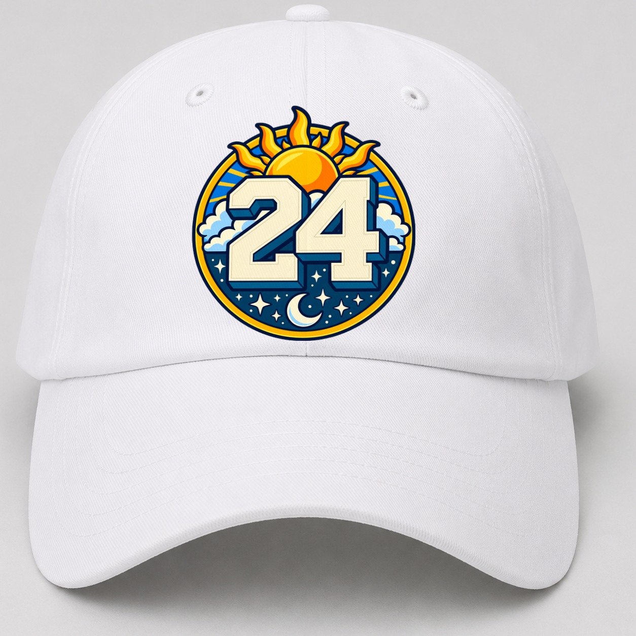 All Day Every Hour Number Club Baseball Cap – White
