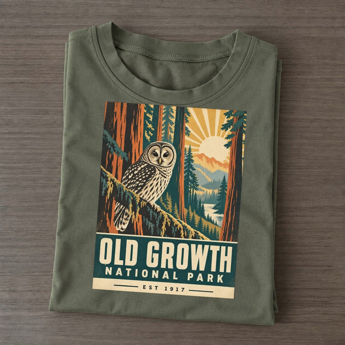 Old Growth Nowhere National Parks Classic T-shirt – Army Green