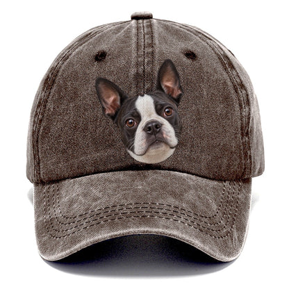 Boston Terrier Curious Lean Everyday Originals Classic Cap – Brown