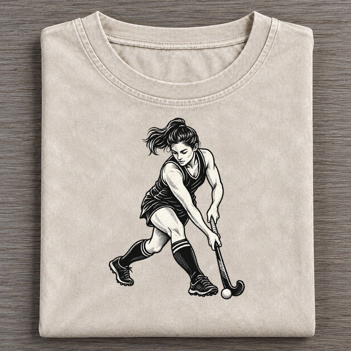 Field Hockey Reverse Sweep Global Sports Ink Figures Vintage T-shirt – Off White