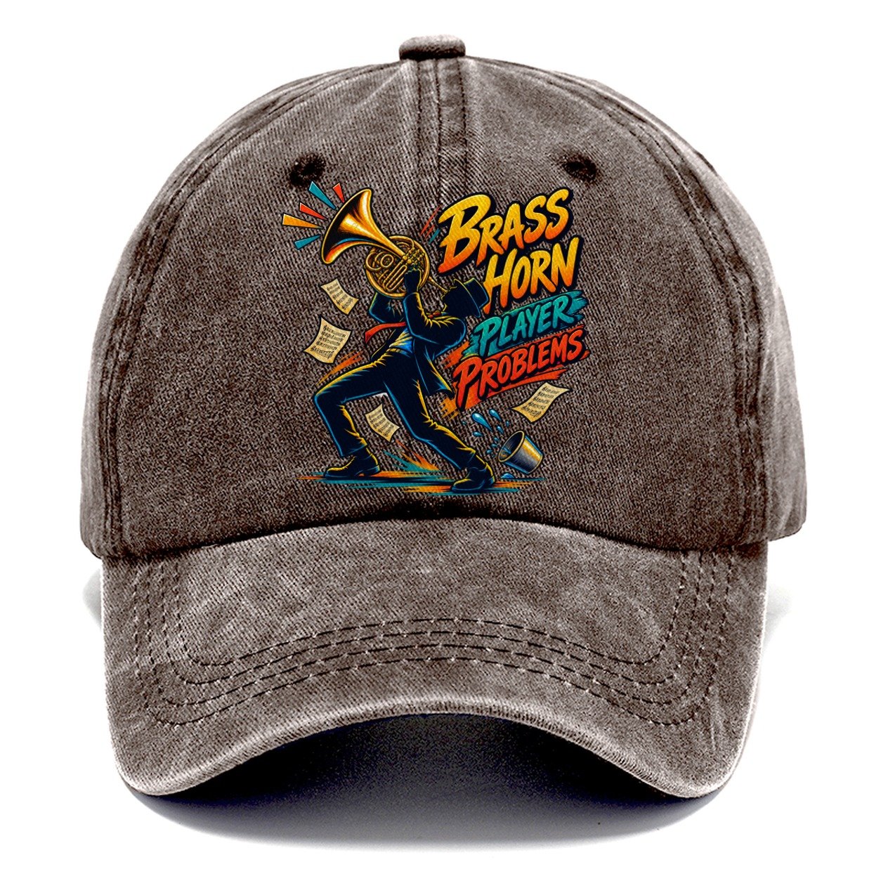 Brass Horn Player Problems Music Instruments Classic Cap – Brown