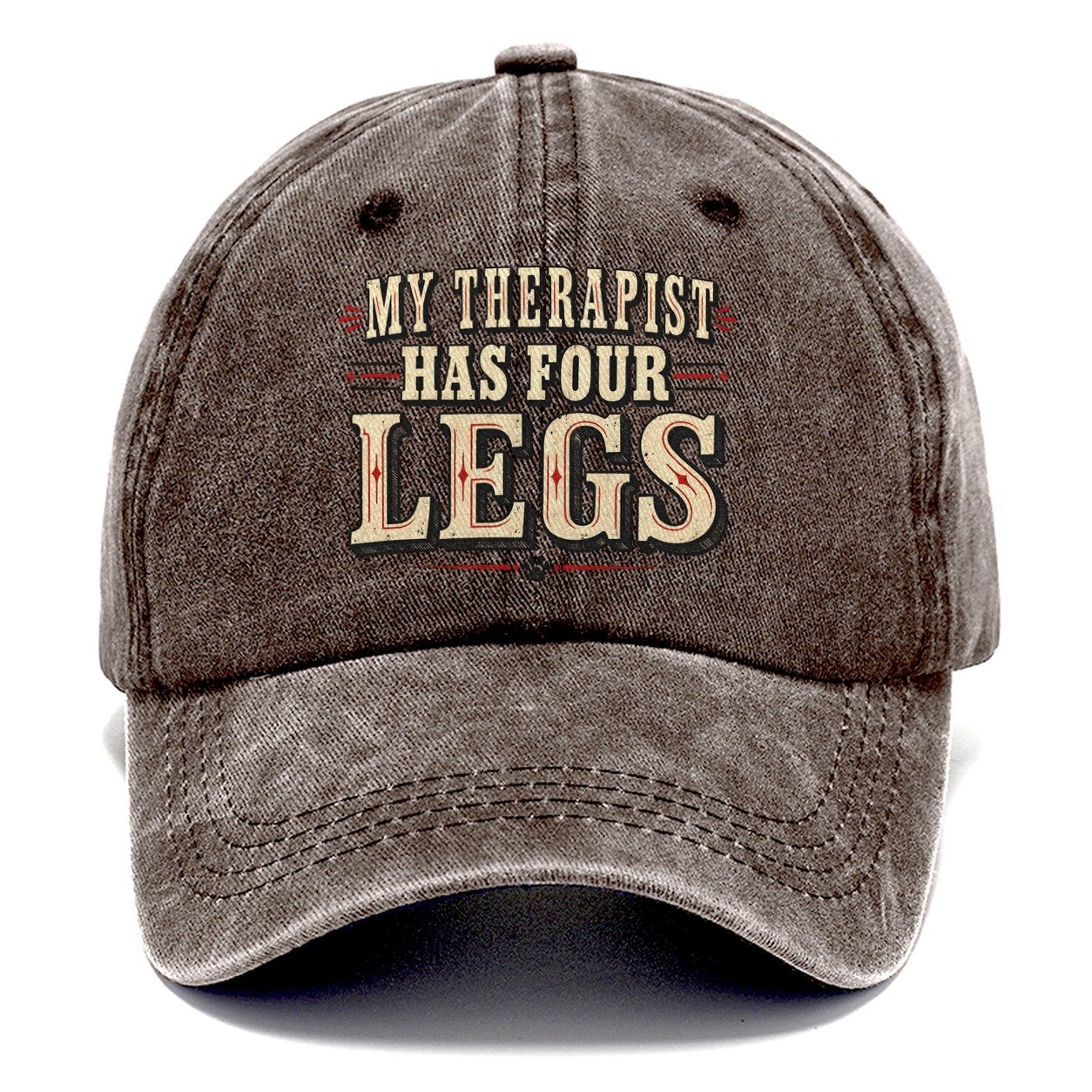 My Therapist Has Four Legs American Wit Classic Cap – Brown