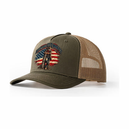 Keep The Old Man Out Old Man Strong Trucker Hat – Olive Khaki