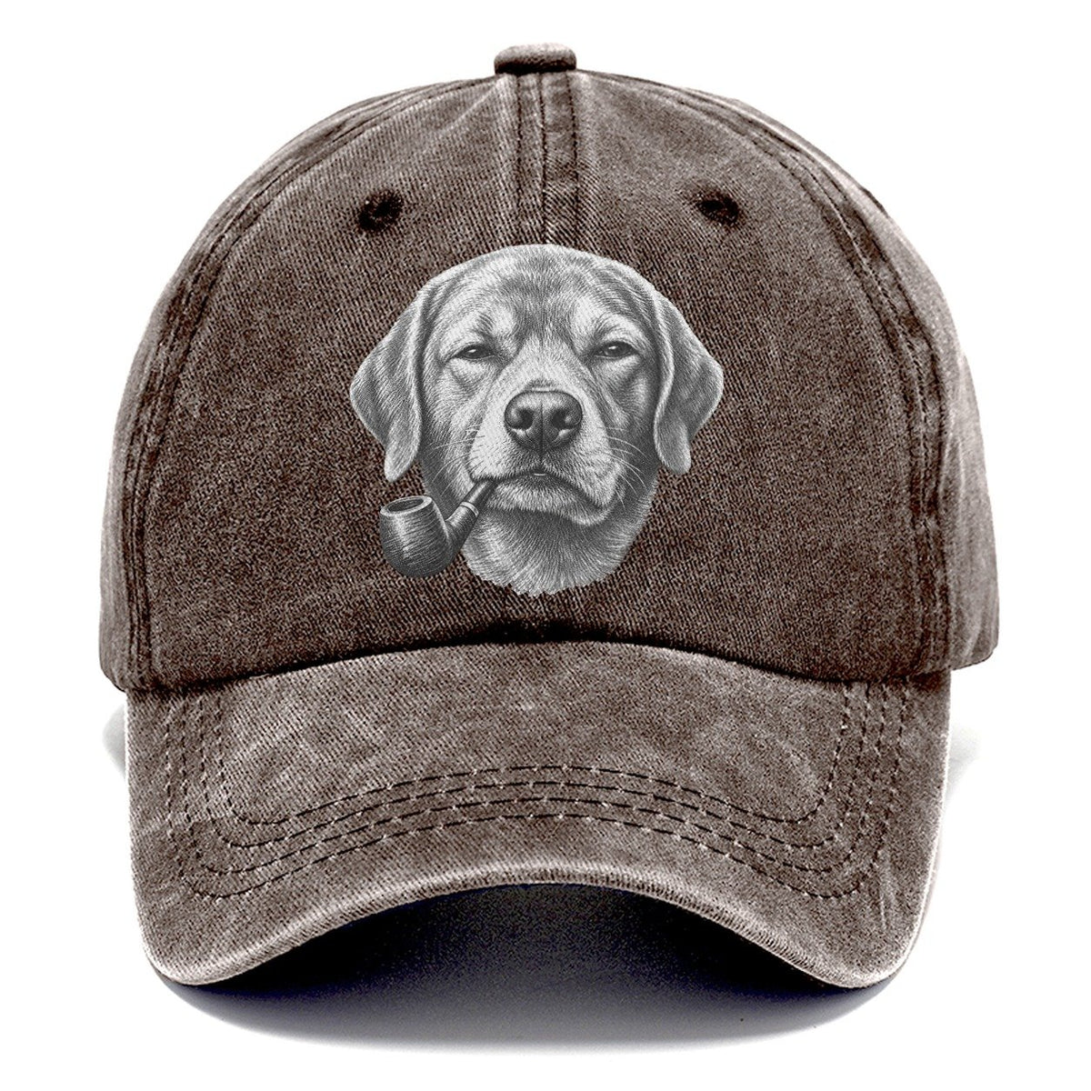 Labrador Retriever A Classic Tobacco Pipe Smoking Dogs Smoking Dogs Portraits Classic Cap – Brown