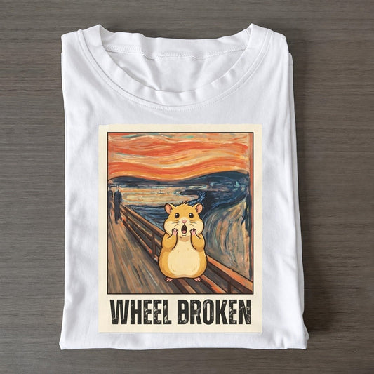 Hamster Scream Wheel Broken Scream Classic T-shirt – White