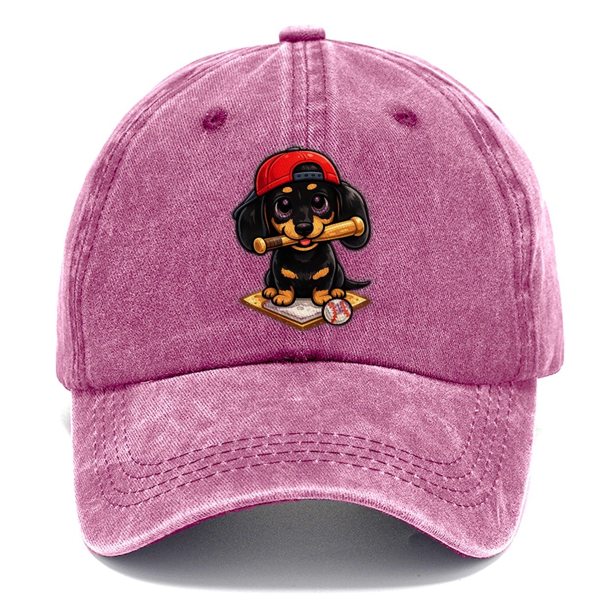 Dachshund Bat Classic Cap – Dusty Rose
