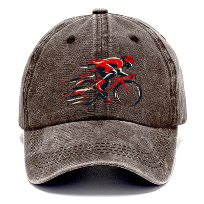 Red Cyclist Speed Lines Classic Cap – Brown