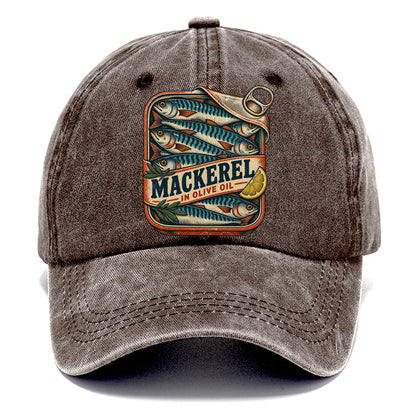 Mackerel Tin Stack Fishing Club Classic Cap – Brown