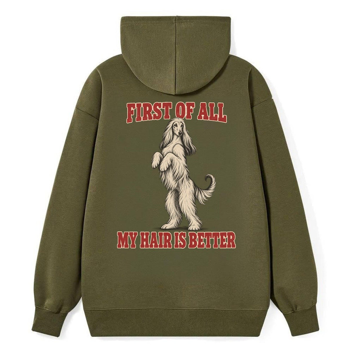 Afghan Hound Dog Declarations Classic Pullover Hoodie – Armygreen