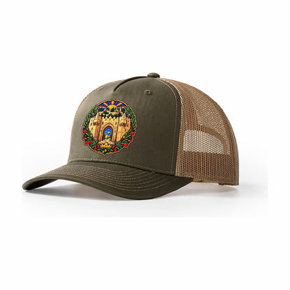 Damascus Gate Arch Jerusalem Trucker Hat – Olive Khaki