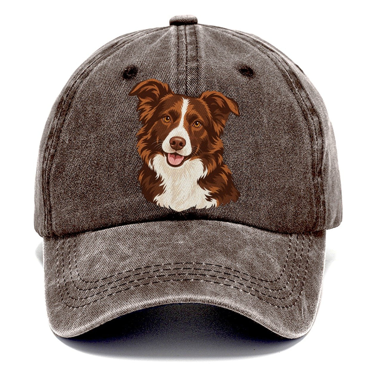 Brown and White Aussie Dog Classic Cap – Brown