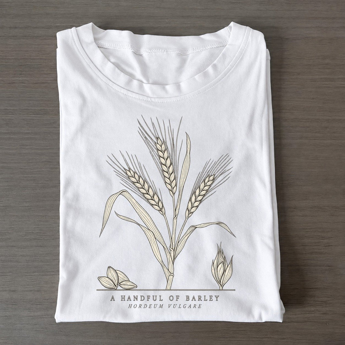 A Handful Of Barley Olive Line Classic T-shirt – White