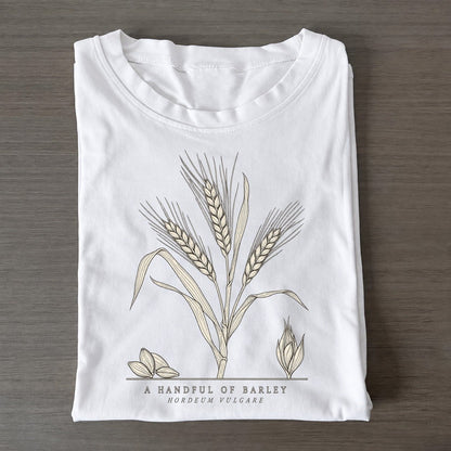 A Handful Of Barley Olive Line Classic T-shirt – White