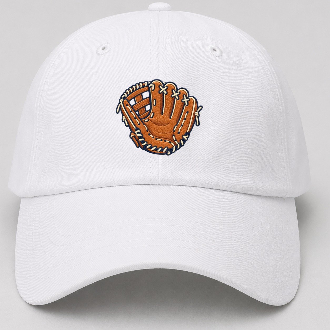 Baseball Glove Tiny Solo Marks Baseball Cap – White