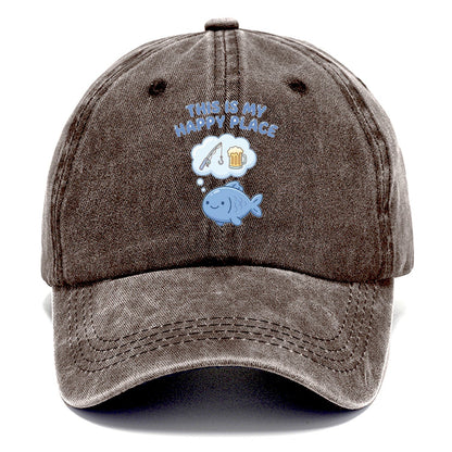 This Is My Happy Place Fishing Classic Cap – Brown