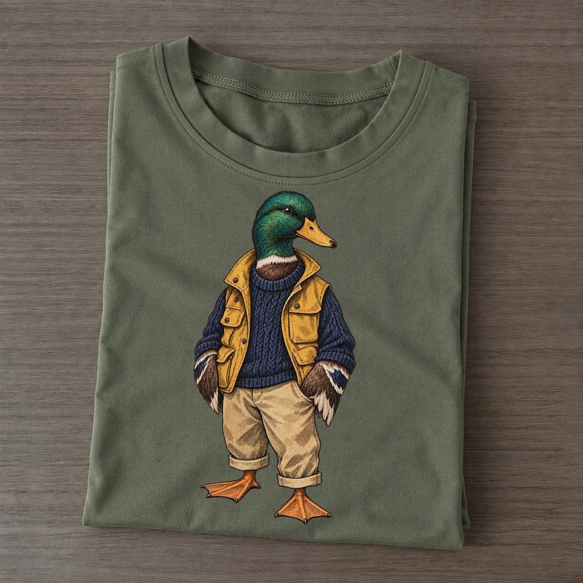 Mallard Duck Wardrobe Portrait Wild Wardrobe Portraits Classic T-shirt – Army Green