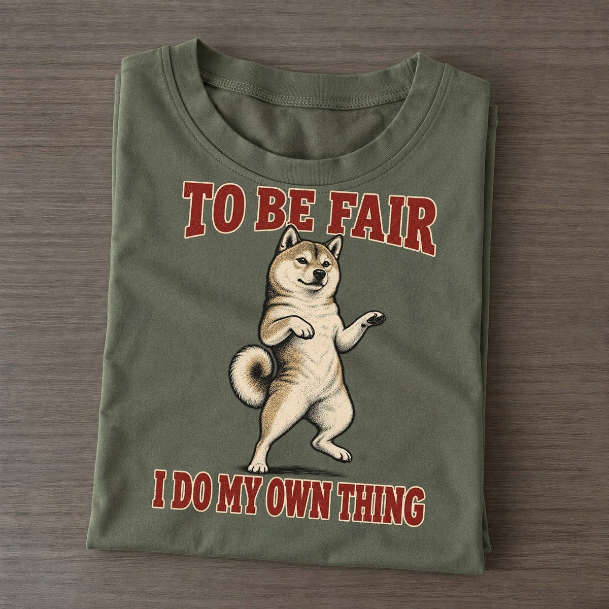 Shiba Inu Dog Declarations Classic T-shirt – Army Green