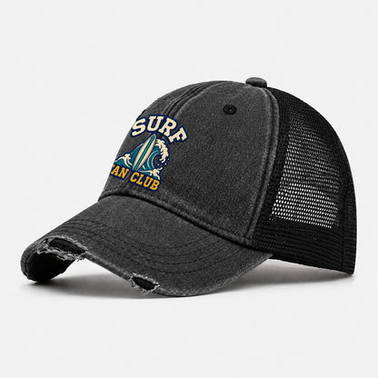 Surf Fan Club Washed Trucker Hat – Black