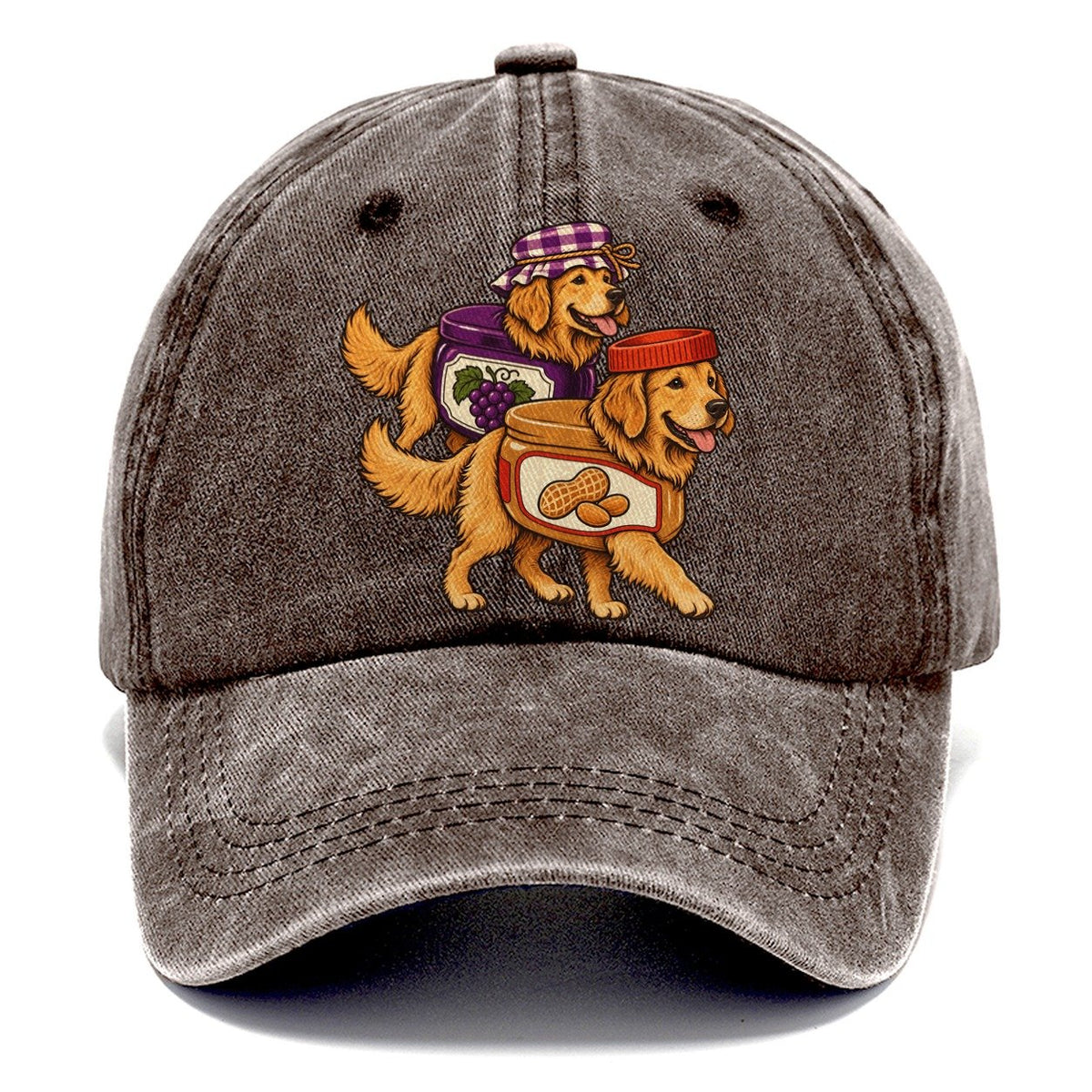 2 Golden Retrievers In Halloween Costumes Hdp 16 Parade Lineup Halloween Dog Parade Classic Cap – Brown