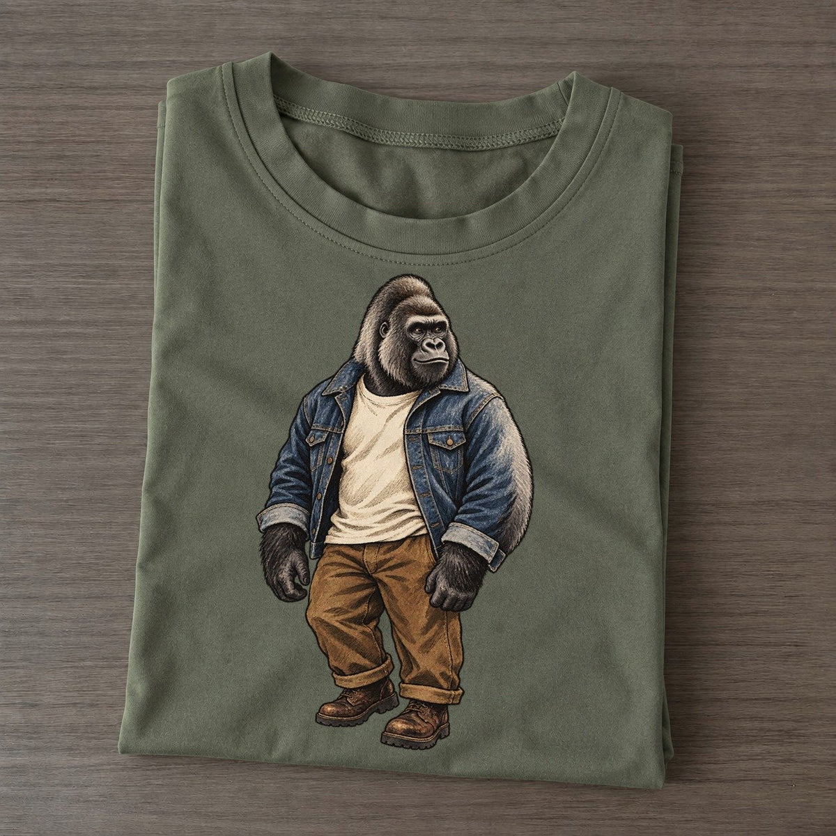Silverback Gorilla Wardrobe Portrait Wild Wardrobe Portraits Classic T-shirt – Army Green