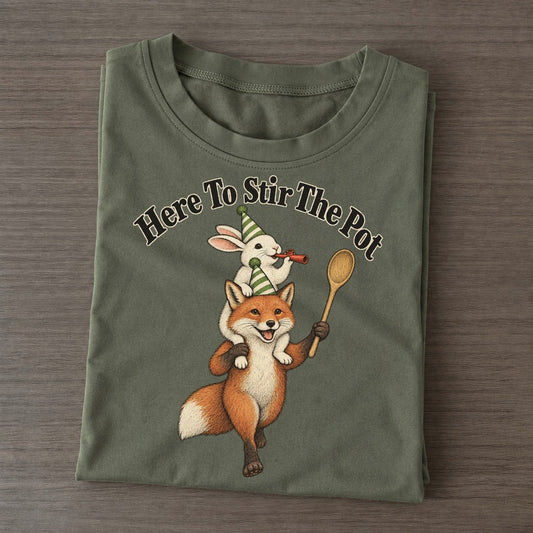 Here To Stir The Pot Kerfuffle Club Classic T-shirt – Army Green
