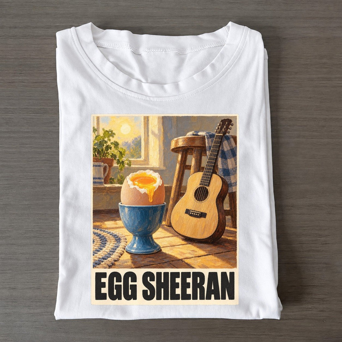 Egg Sheeran Painted Pop Culture Pun Classic T-shirt – White