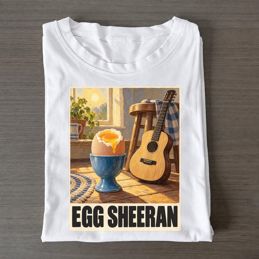 Egg Sheeran Painted Pop Culture Pun Classic T-shirt – White