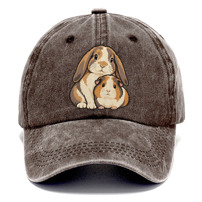 Rabbit And Guinea Pig Small Pet Logos Classic Cap – Brown