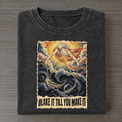Blake It Till You Make It Visionary Sun Art Pun Vintage T-shirt – Black