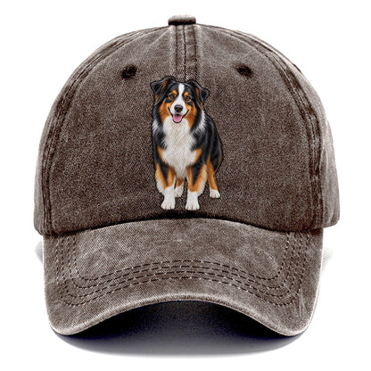 Black Tri Australian Shepherd Classic Cap – Brown