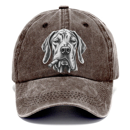 Great Dane A Lit Cigar Smoking Dogs Smoking Dogs Portraits Classic Cap – Brown