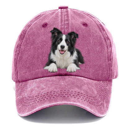 Border Collie Lying Down Top Breeds Classic Cap – Dusty Rose