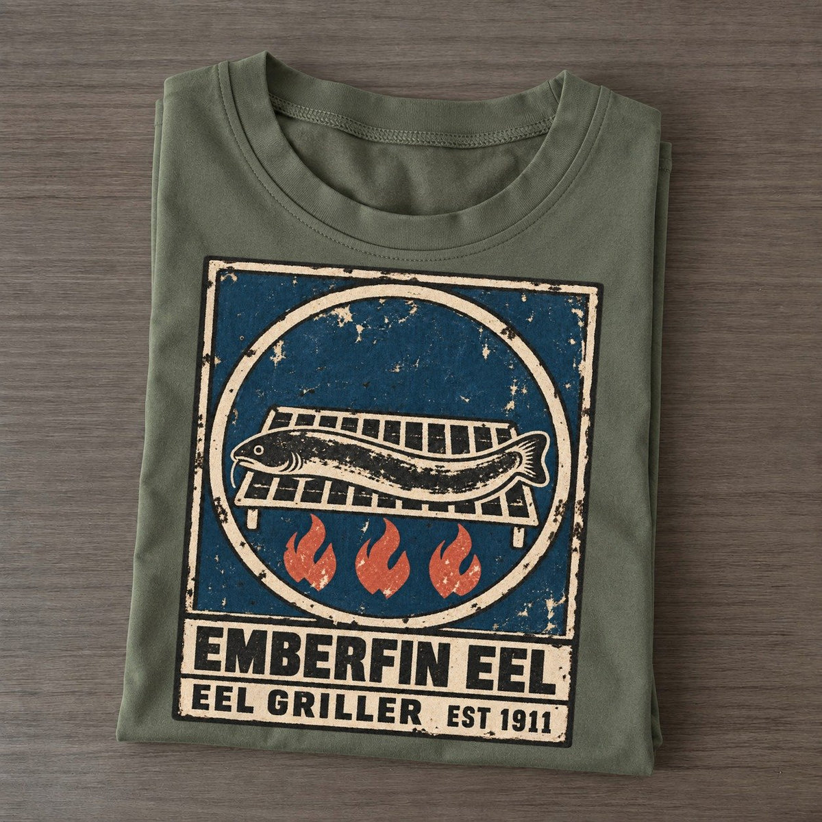 Emberfin Eel Griller Noren Trade Co Classic T-shirt – Army Green