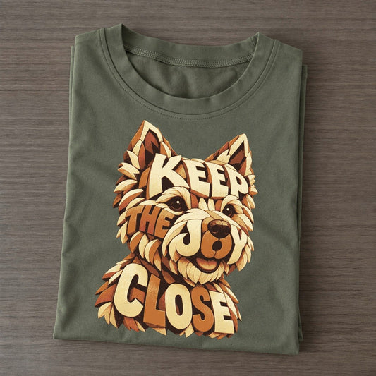 Westie Pointed Ears Letter Sculpture Classic T-shirt – Army Green