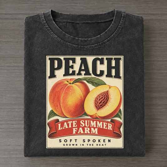 Peach Orchard Crate Vintage T-shirt – Black