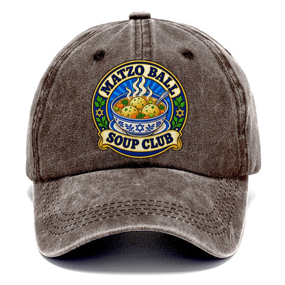 Matzo Ball Soup Club Judaism Heritage Classic Cap – Brown