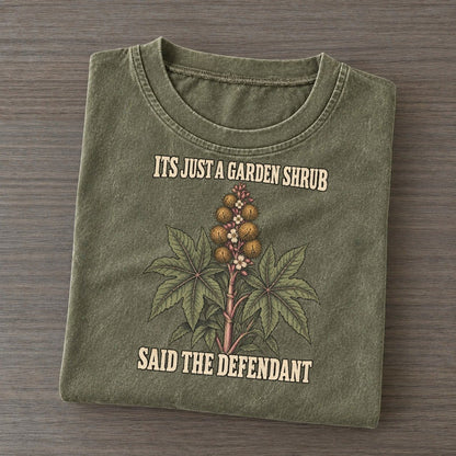 Said The Defendant Botanical Warnings Vintage T-shirt – Army Green
