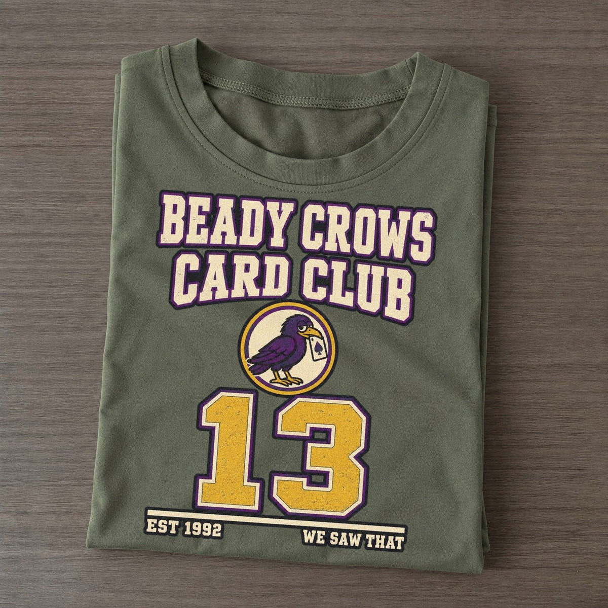 Crow Cards Sunday Nobodies Classic T-shirt – Army Green
