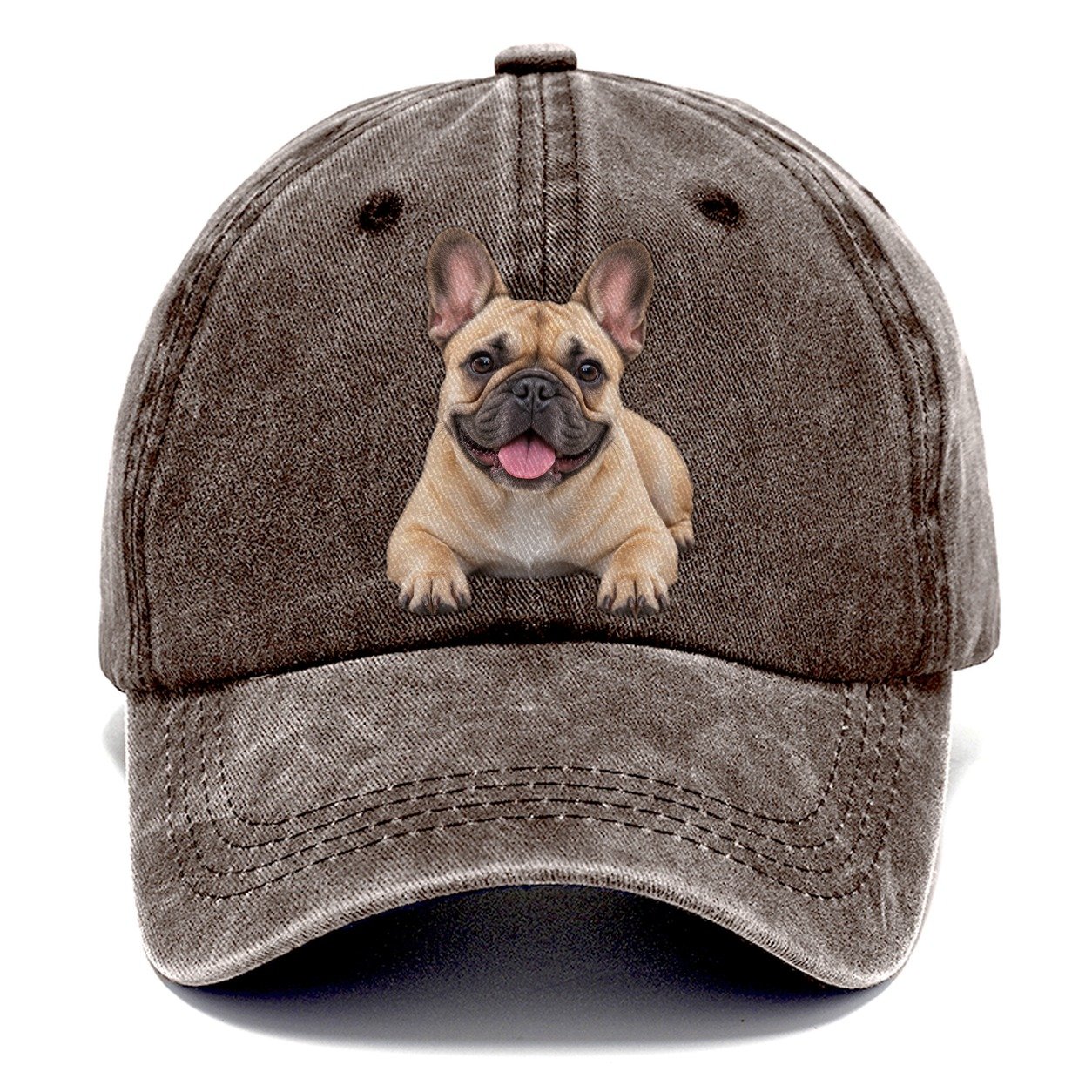 French Bulldog Lying Down Top Breeds Classic Cap – Brown
