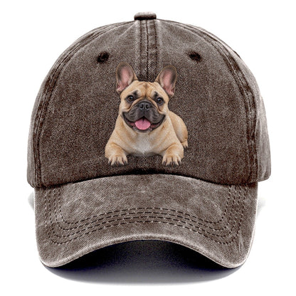 French Bulldog Lying Down Top Breeds Classic Cap – Brown