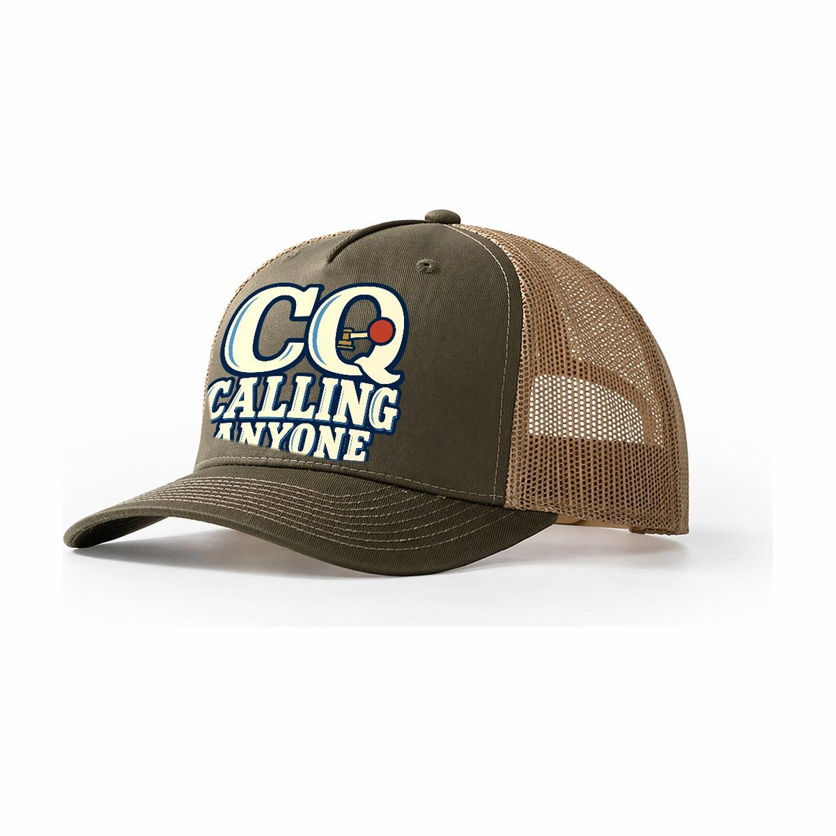Cq Calling Anyone Amateur Radio Trucker Hat – Olive Khaki